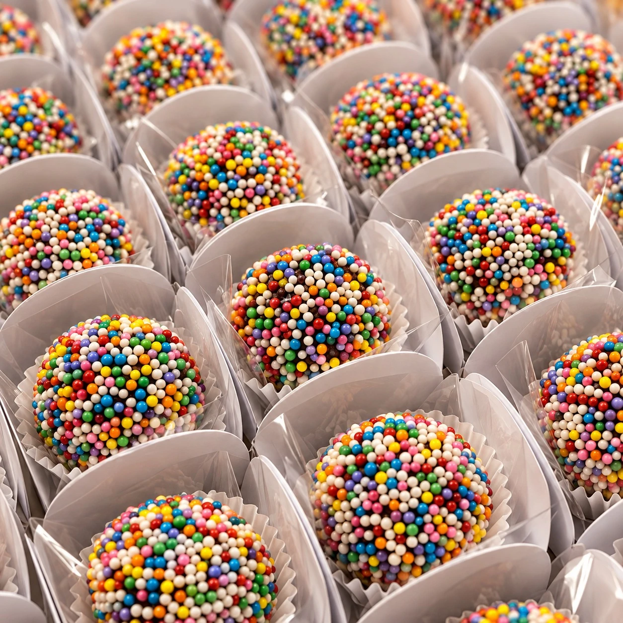 Docinhos com confeitos coloridos
